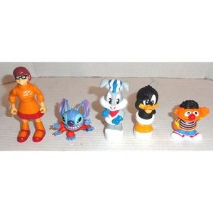 Lot of 5 Toy Figures - Velma, Elmo, Bugs Bunny, Daffy Duck & Stitch